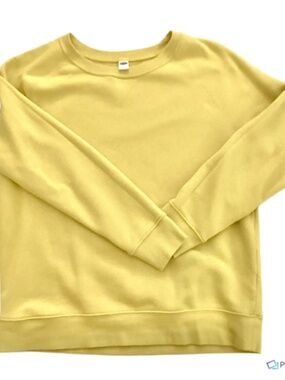 Old Navy Womens Vintage Bright Yellow Cotton Sweatshirt, L